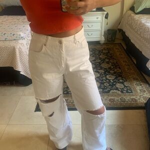White denim jeans